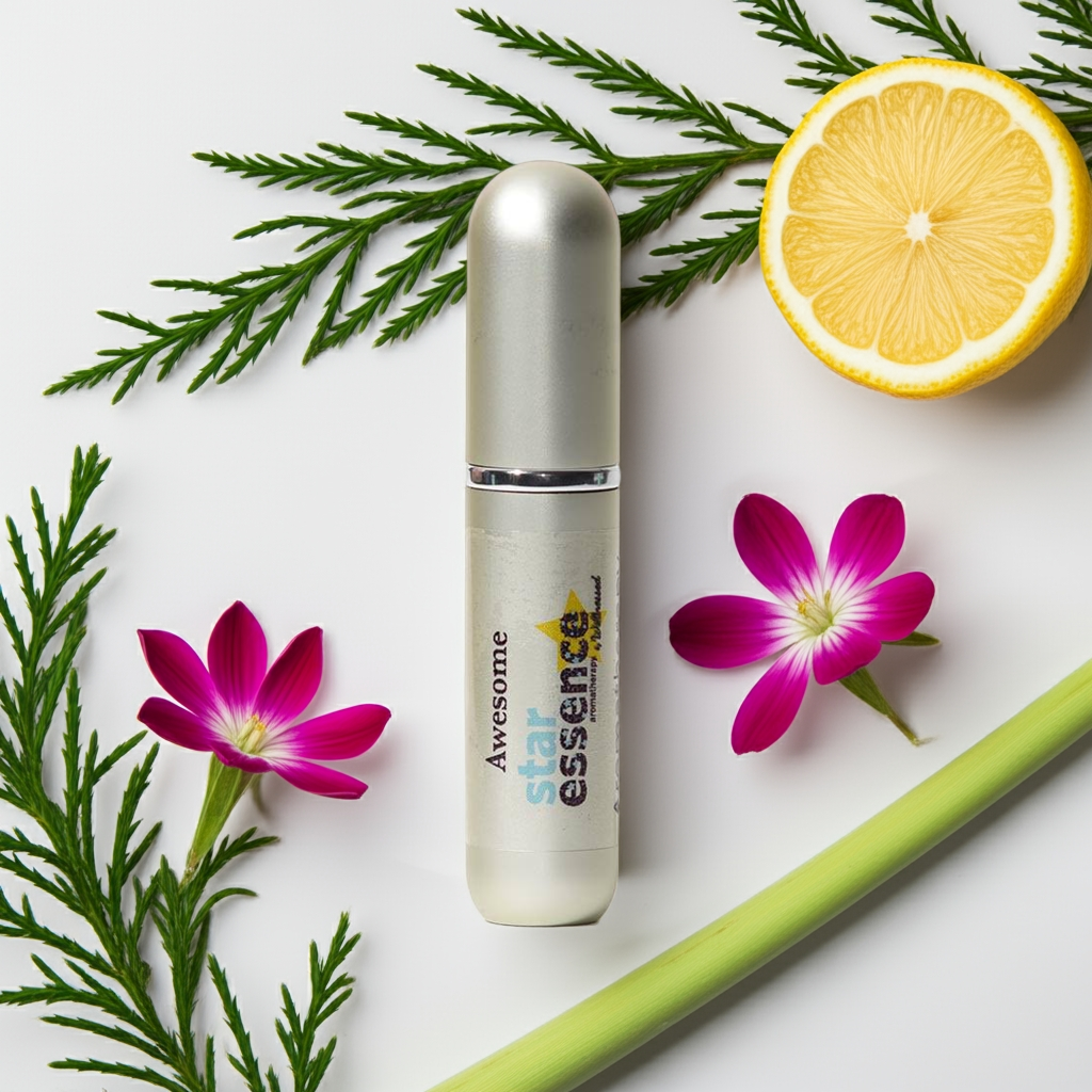 Awesome Aromatherapy Nasal Inhaler with Lemongrass, Cypress, and Geranium