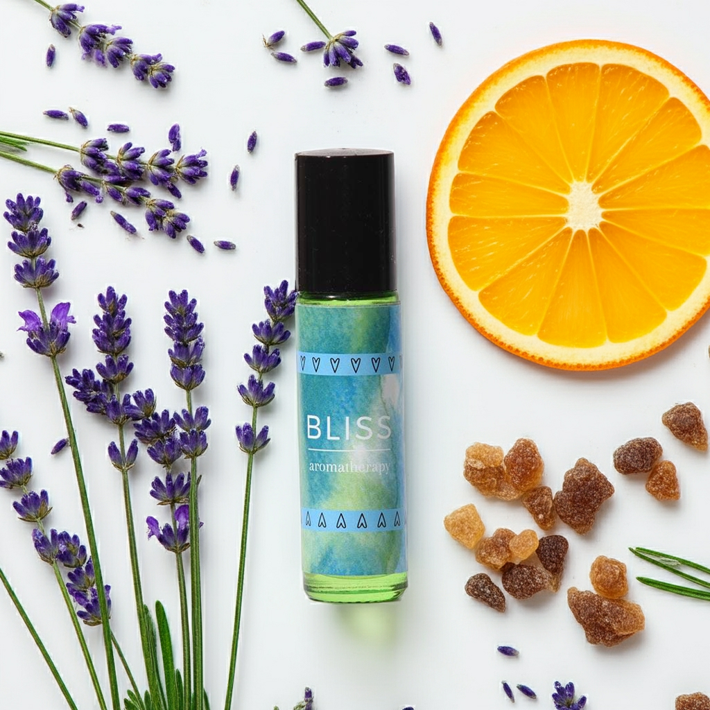 Bliss Rollerball with Lavender Frankincense and Wild Orange Essential Oils