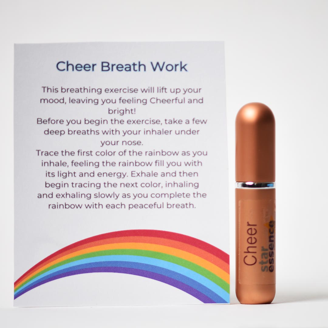 Cheer Aromatherapy Nasal Inhaler with Guided Breathwork Meditation Card