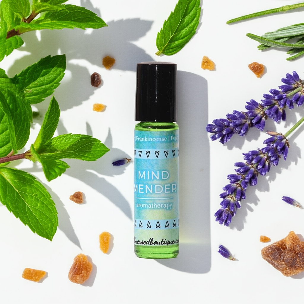 Frankincense, Peppermint, Lavender Mind Mender Rollerball Blend of Essential Oils