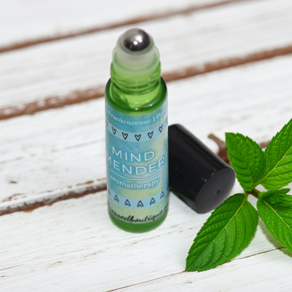 Frankincense + Peppermint + Lavender Essential Oil Rollerball | Mind Mender Stress Relief Essential Oil Blend