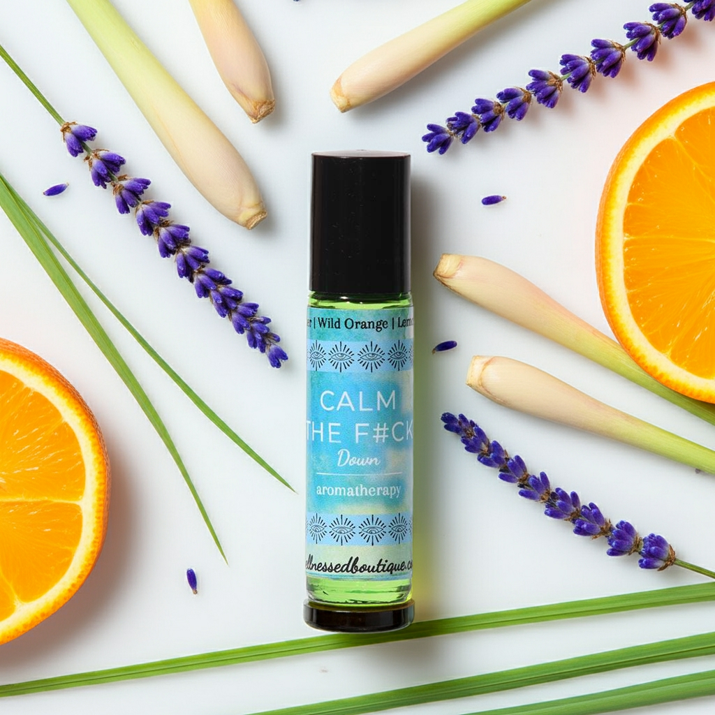 Calm Down Essential Oil Roll-On with Lavender, Wild Orange, and Lemongrass 