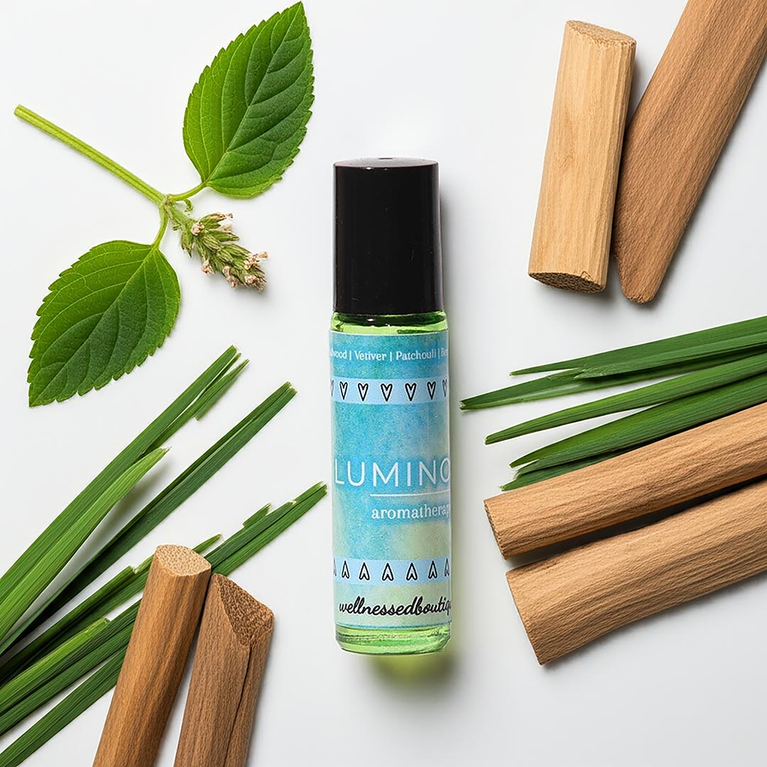 Luminous Rollerball Blend with Sandalwood, Vetiver, and Patchouli Essential Oils