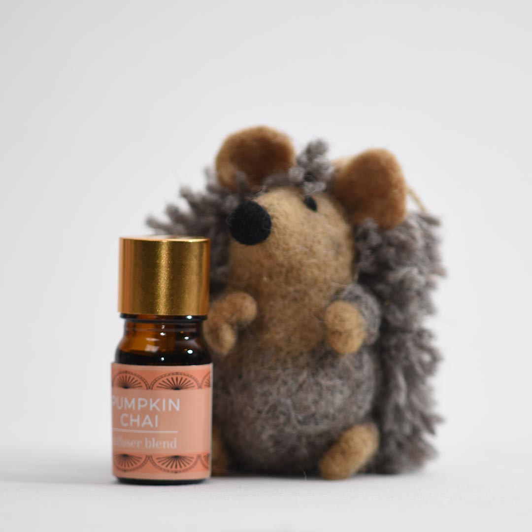 Pumpkin Chai Diffuser Blend with Hedgehog Felt Ornament